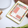 Tablet with recipe card