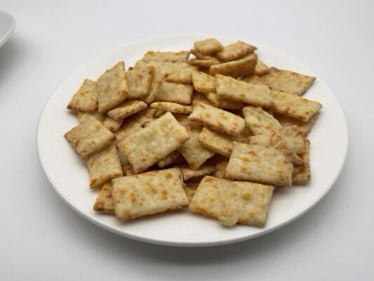 Cheese Crackers on a white plate